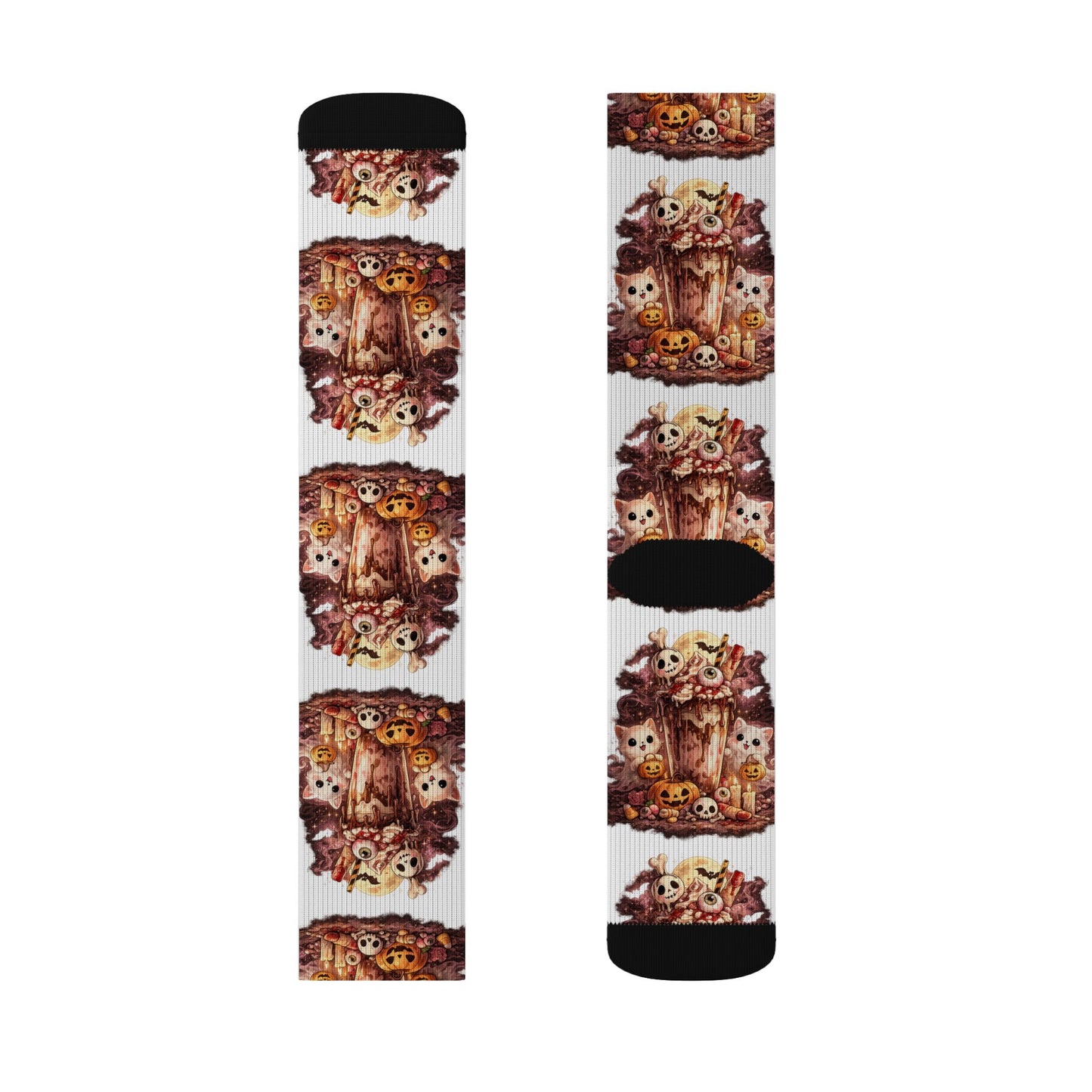 Fall Scarecrow Socks — Cute Harvest Pumpkin & Scarecrow Sublimation Crew Socks