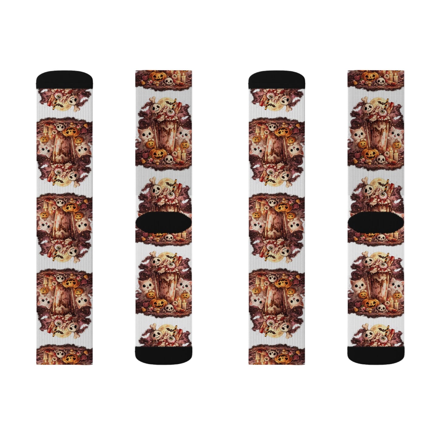 Fall Scarecrow Socks — Cute Harvest Pumpkin & Scarecrow Sublimation Crew Socks