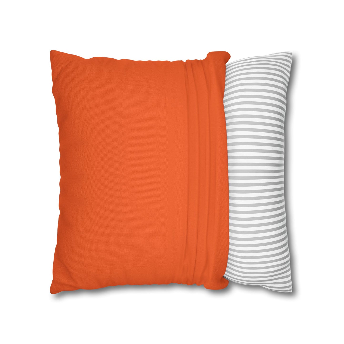 Halloween Ghost & Black Cat Pillowcase — "Too Cute to Spook" Spun Polyester Square Pillow