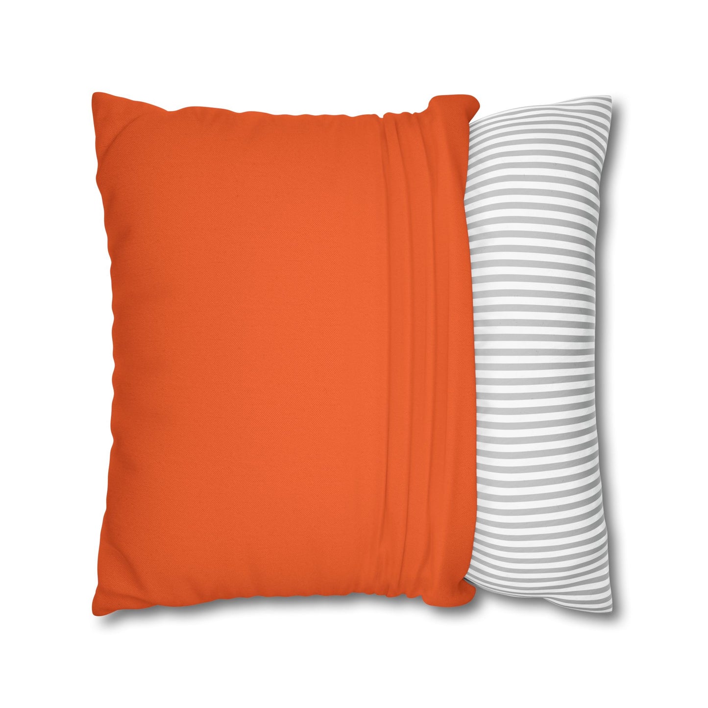Halloween Ghost & Black Cat Pillowcase — "Too Cute to Spook" Spun Polyester Square Pillow