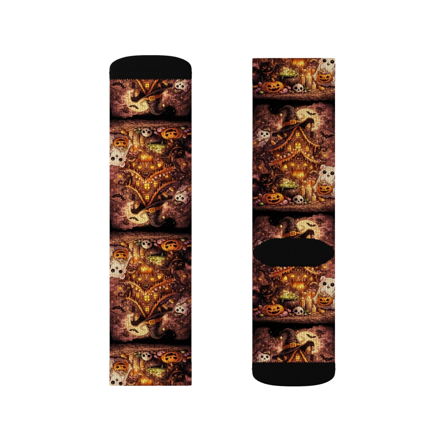 Lucky Cat Pattern Sublimation Socks — Kawaii Maneki Neko Crew Socks
