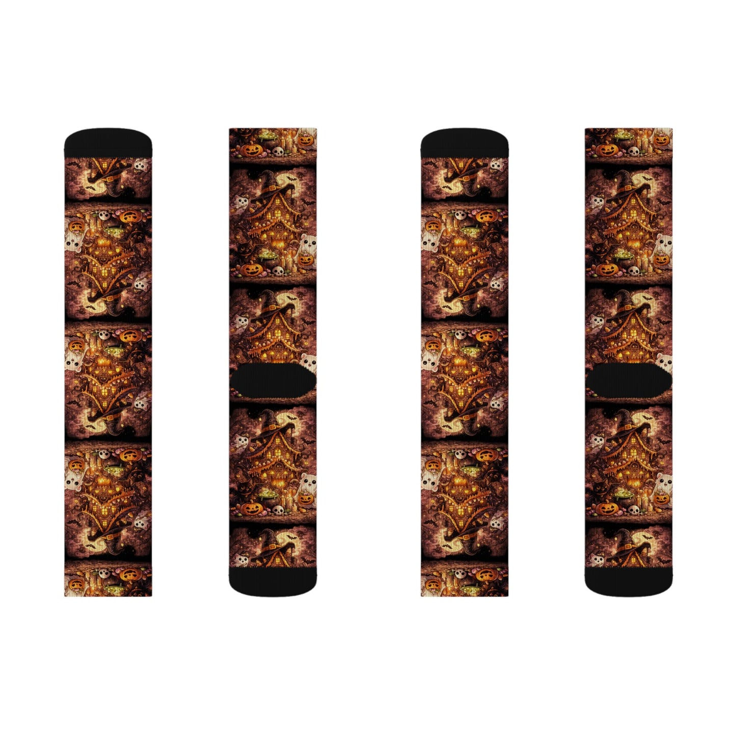 Lucky Cat Pattern Sublimation Socks — Kawaii Maneki Neko Crew Socks