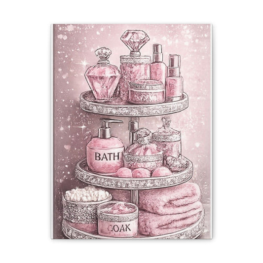 Pink Bathroom Spa Canvas Wall Art — Glam Bathroom Decor