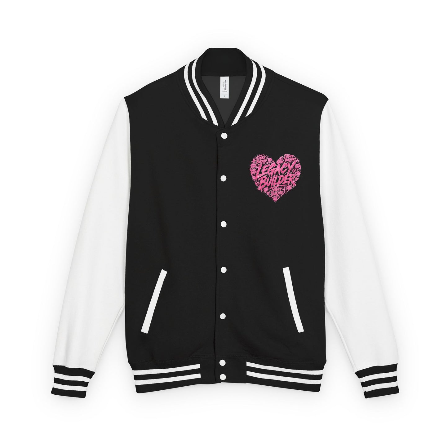 "Cool Mom" Pink Heart Varsity Jacket