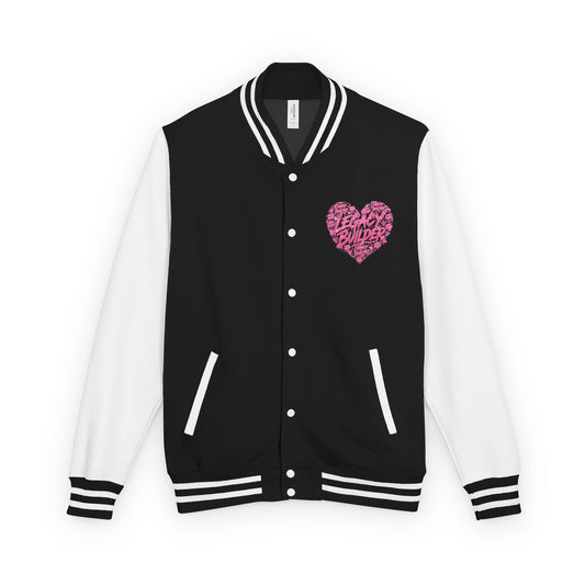 "Cool Mom" Pink Heart Varsity Jacket