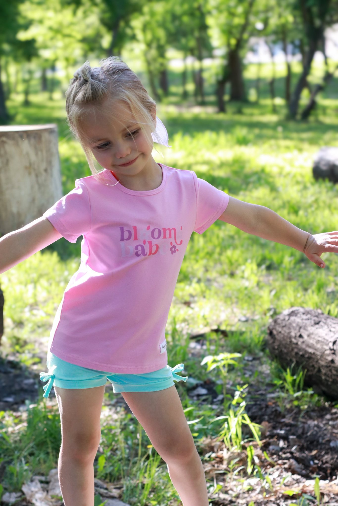Girls Graphic Tee - Bloom Babe - Pink
