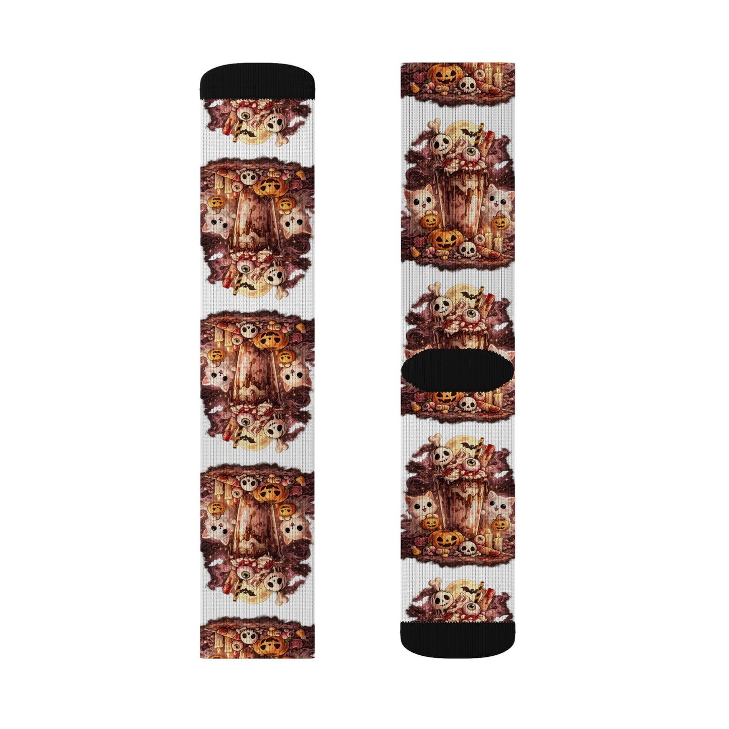 Fall Scarecrow Socks — Cute Harvest Pumpkin & Scarecrow Sublimation Crew Socks