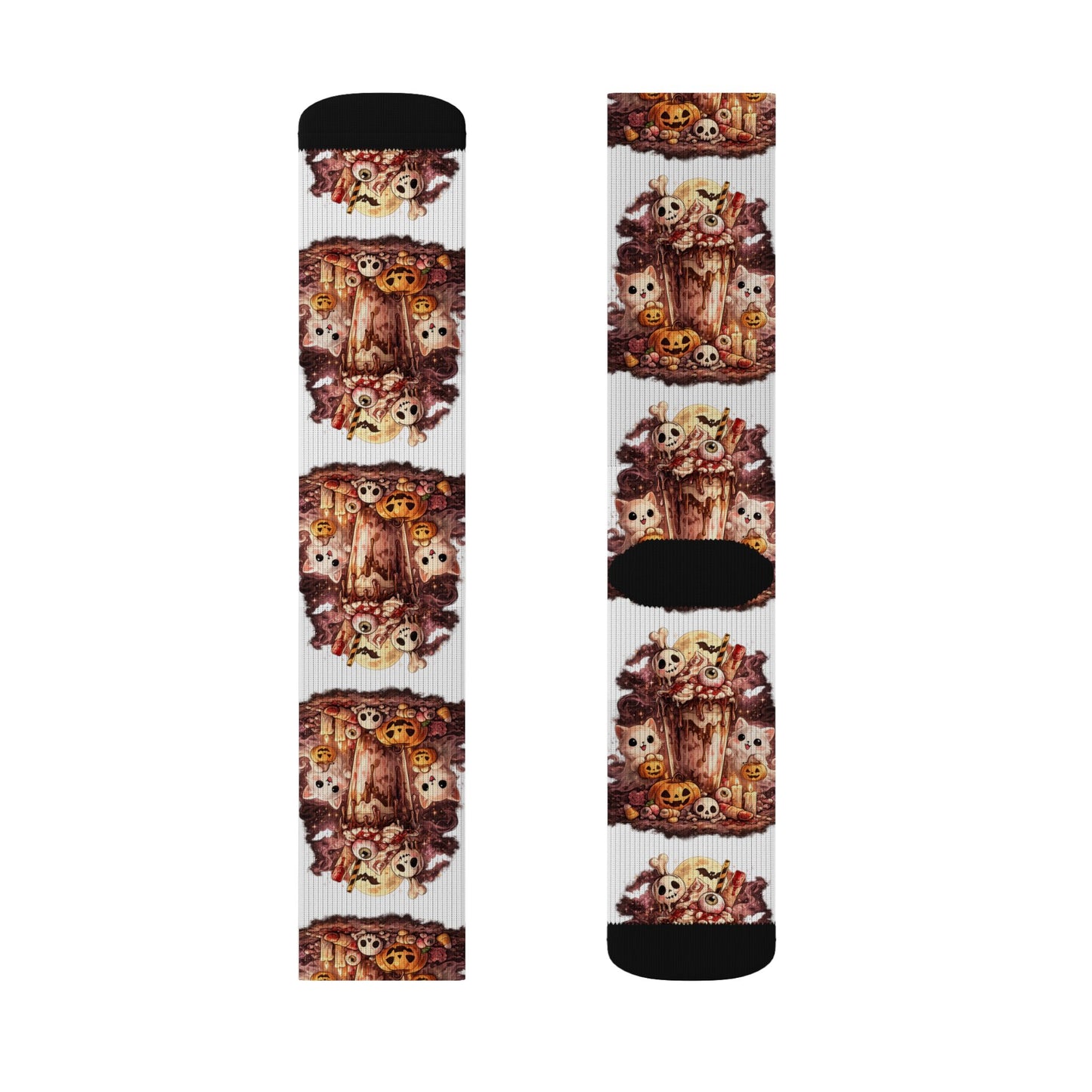 Fall Scarecrow Socks — Cute Harvest Pumpkin & Scarecrow Sublimation Crew Socks
