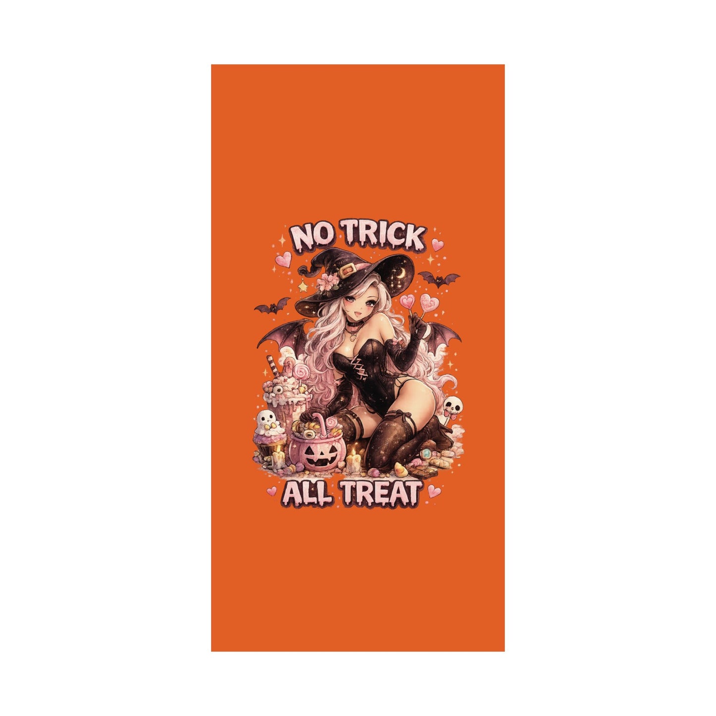 No Trick All Treat Halloween Poster - Sexy Witch Matte Vertical Wall Art